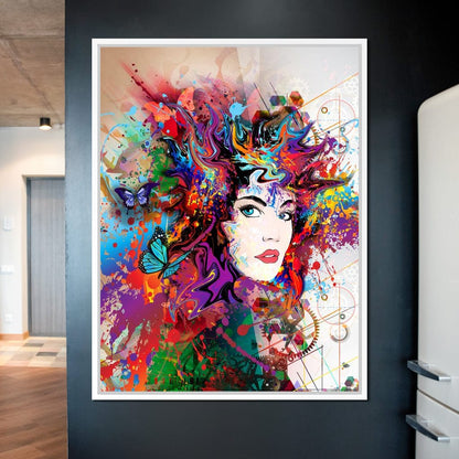 Psychedelic Portrait Canvas Wall Art