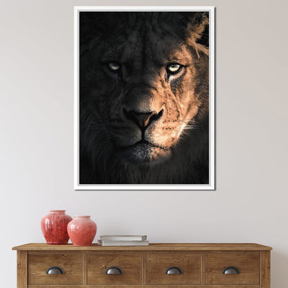 Lion Dark Canvas Wall Art
