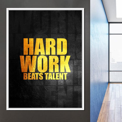 Hard Work Beats Talent Canvas Wall Art