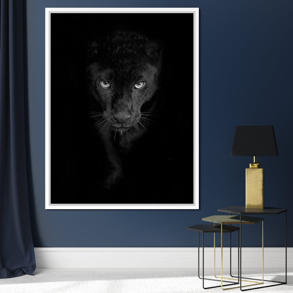Black and White Panther Canvas Wall Art