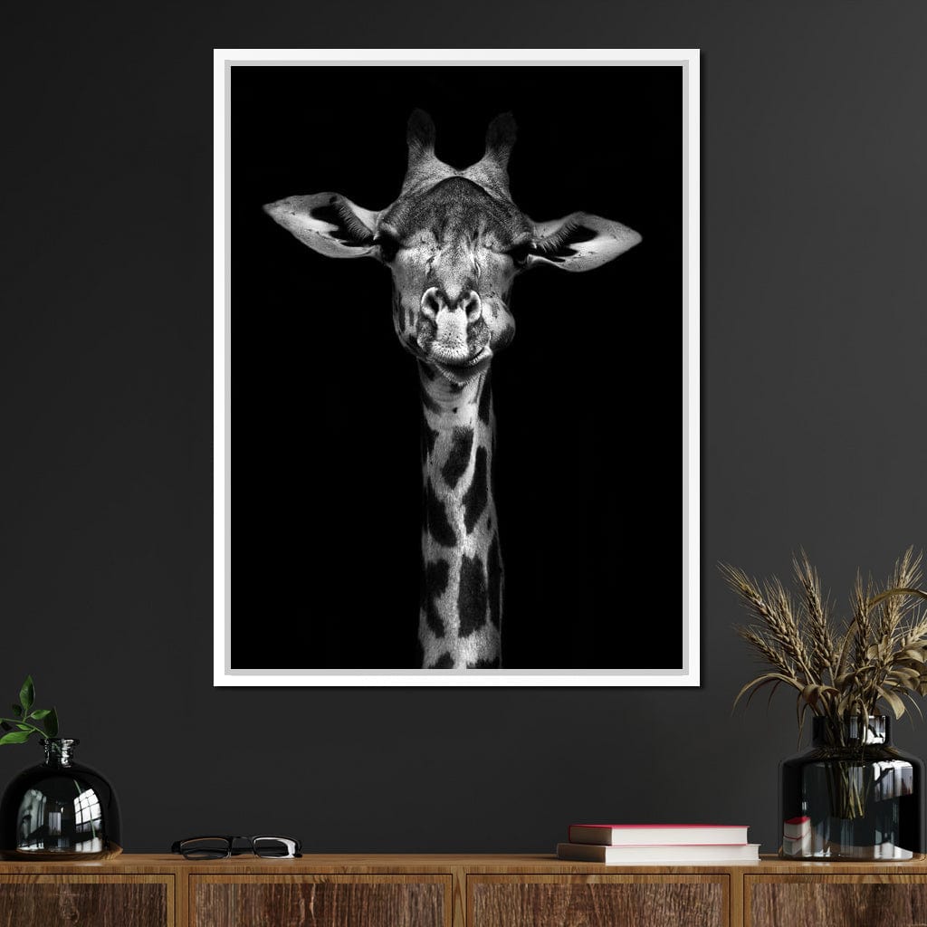 Black and White Giraffe Canvas Wall Art