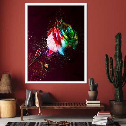 Colored Rose Canvas Wall Art