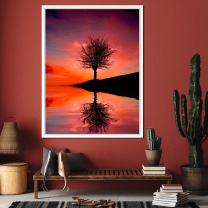 Red Sunset Canvas Wall Art