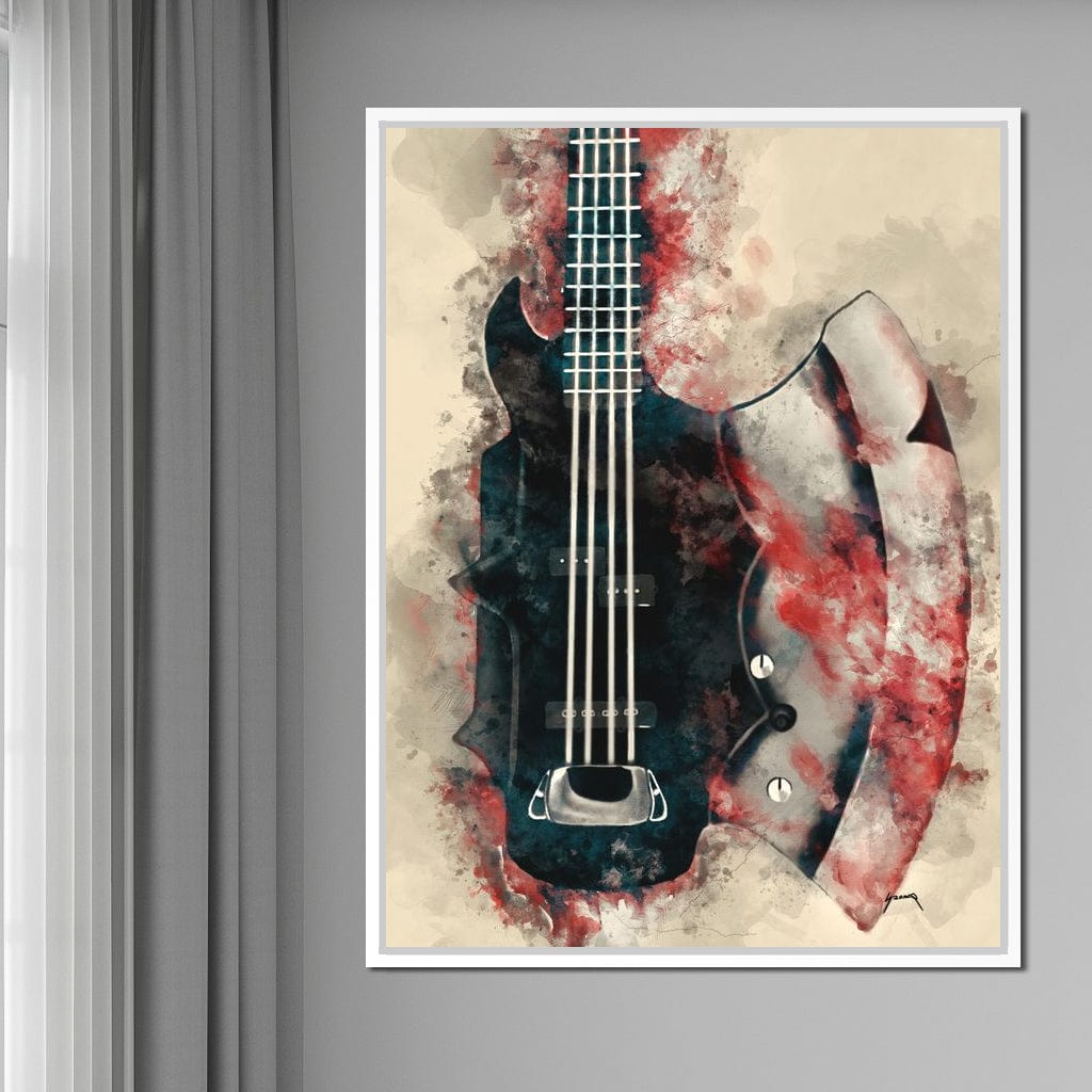 The Demon's Axe Bass Guitar Canvas Wall Art