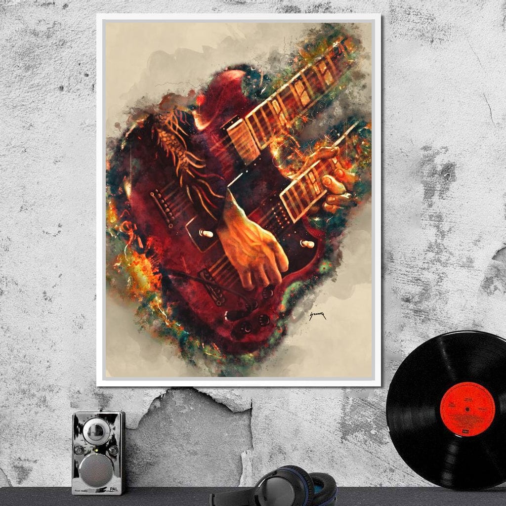 Jimmy Page's Electric Guitar Canvas Wall Art