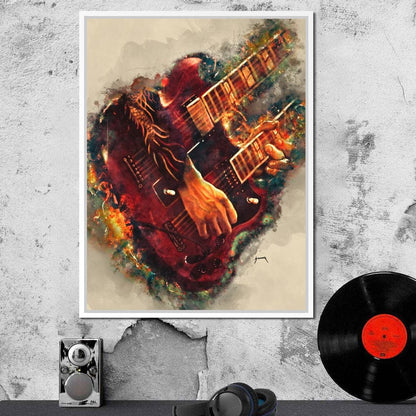 Jimmy Page's Electric Guitar Canvas Wall Art