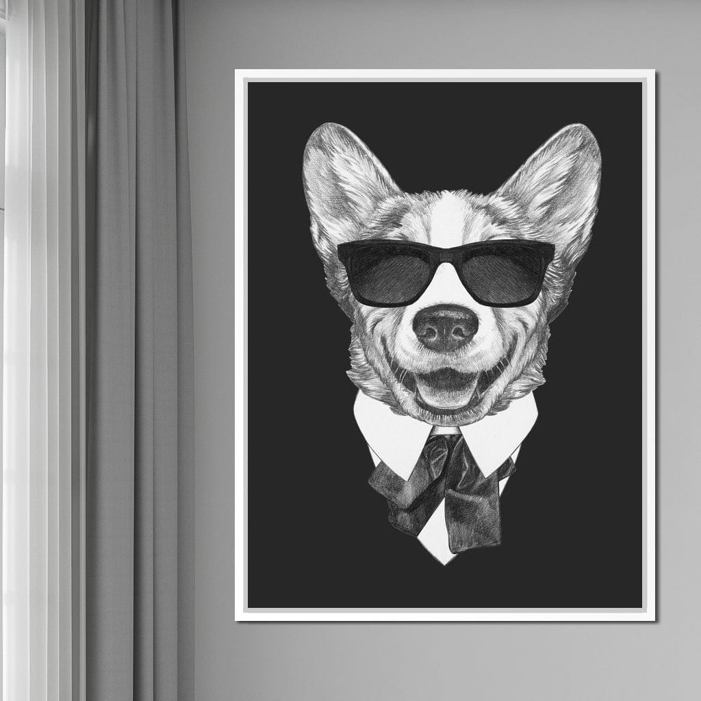 Dressed Up Corgi Canvas Wall Art