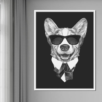 Dressed Up Corgi Canvas Wall Art