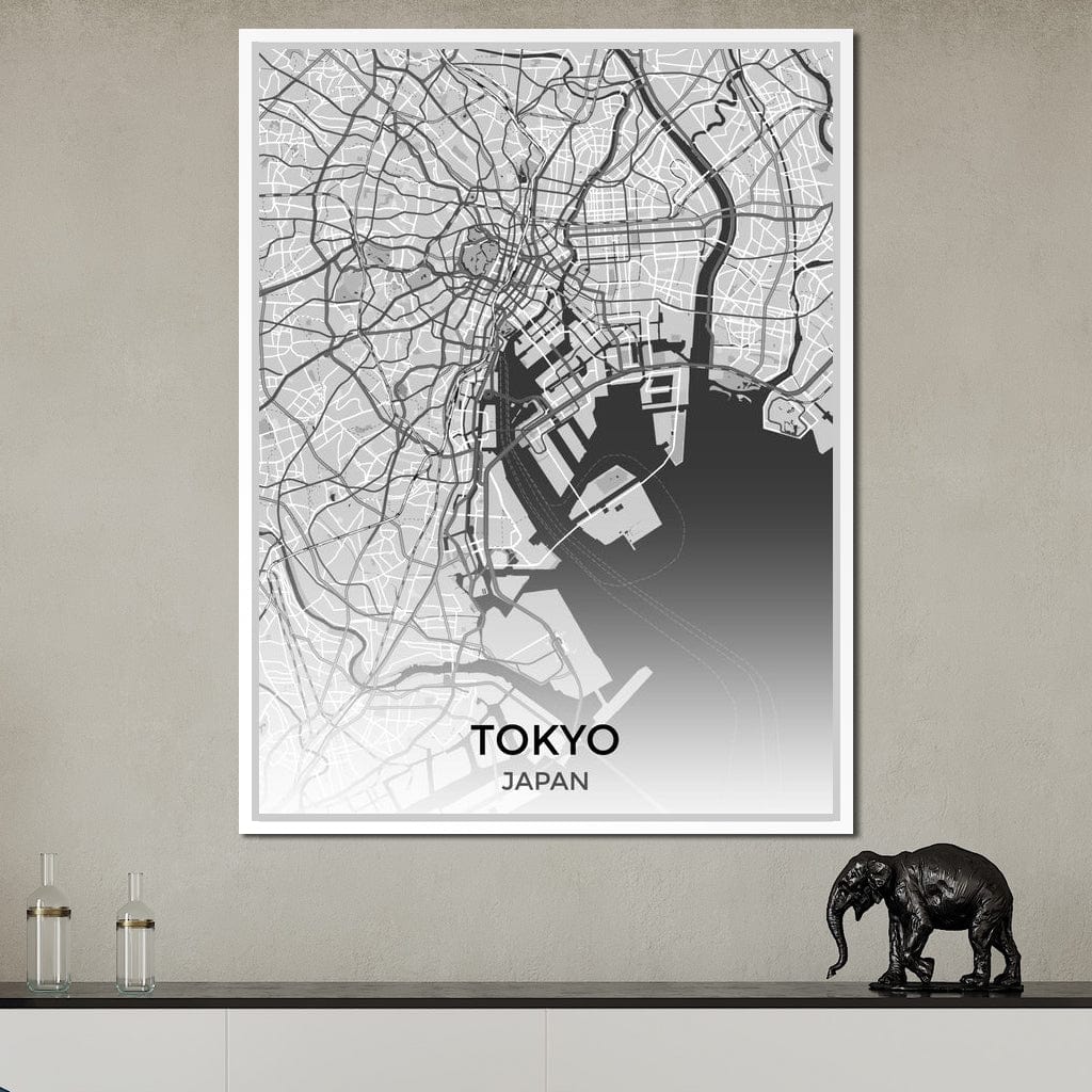 Map of Tokyo, Japan Canvas Wall Art