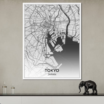 Map of Tokyo, Japan Canvas Wall Art