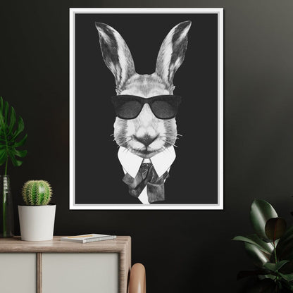 Dressed Up Rabbit Canvas Wall Art