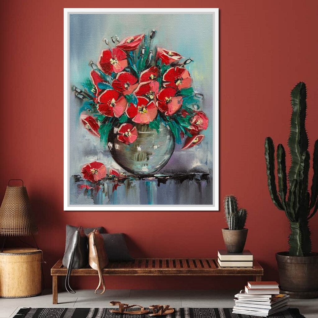 Vase with Poppies Canvas Wall Art
