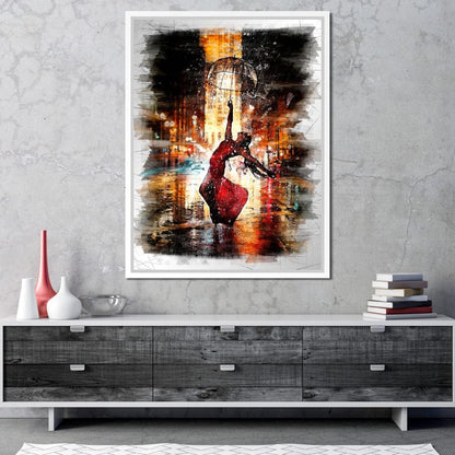 Rainy Night Dance Canvas Wall Art