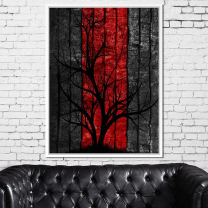 Silhouette Tree Canvas Wall Art