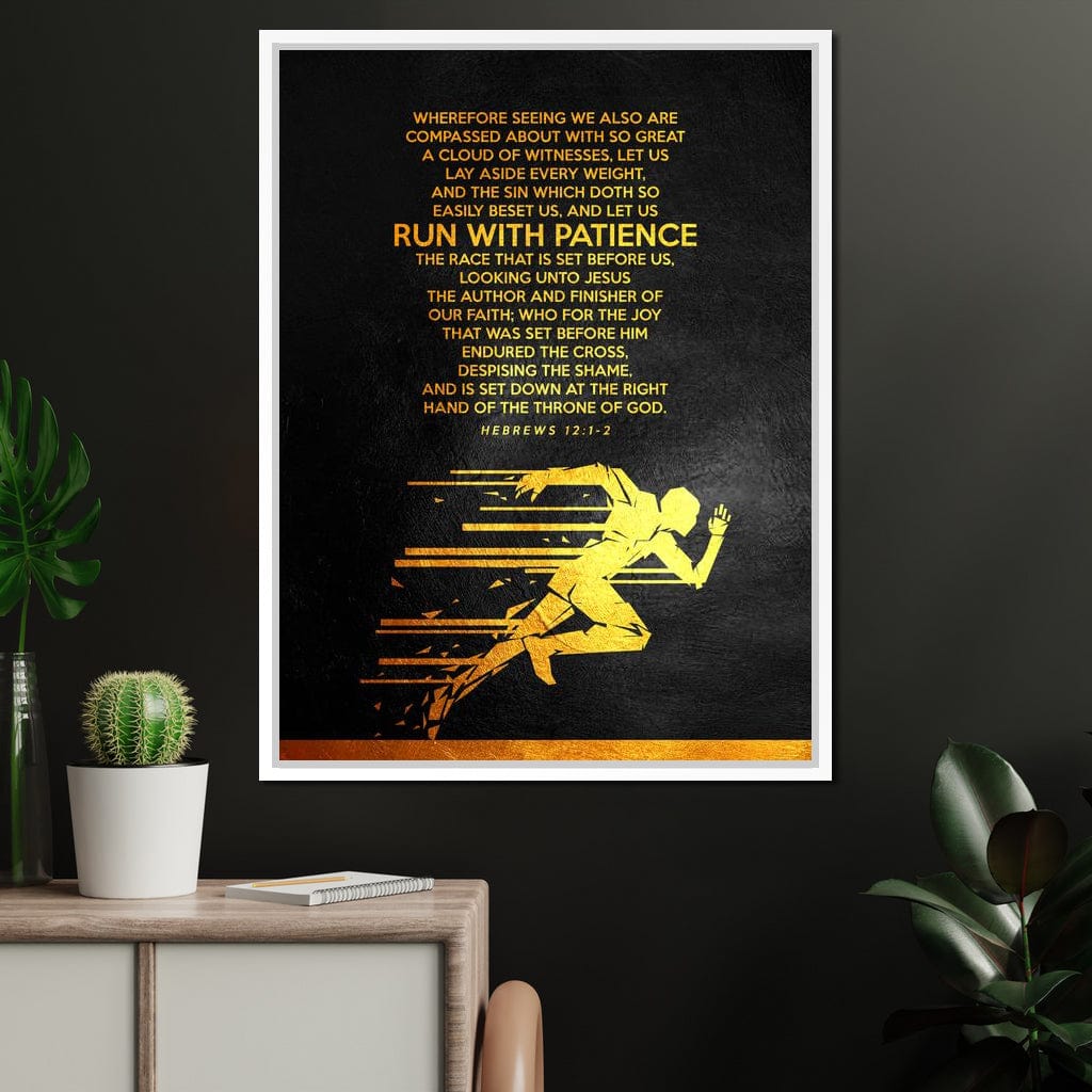 Hebrews 12:1-2 Canvas Wall Art