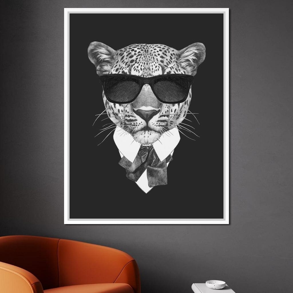 Dressed Up Leopard Canvas Wall Art