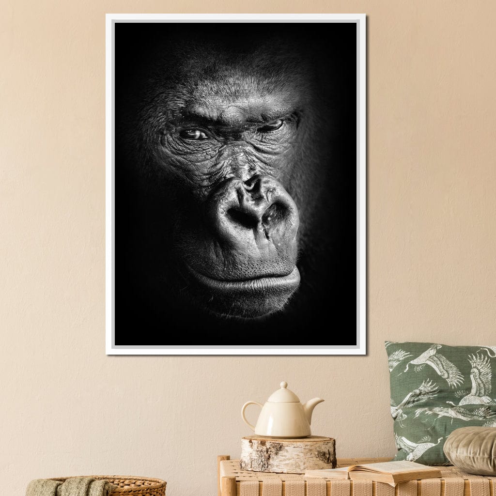 Black and White Gorilla Canvas Wall Art