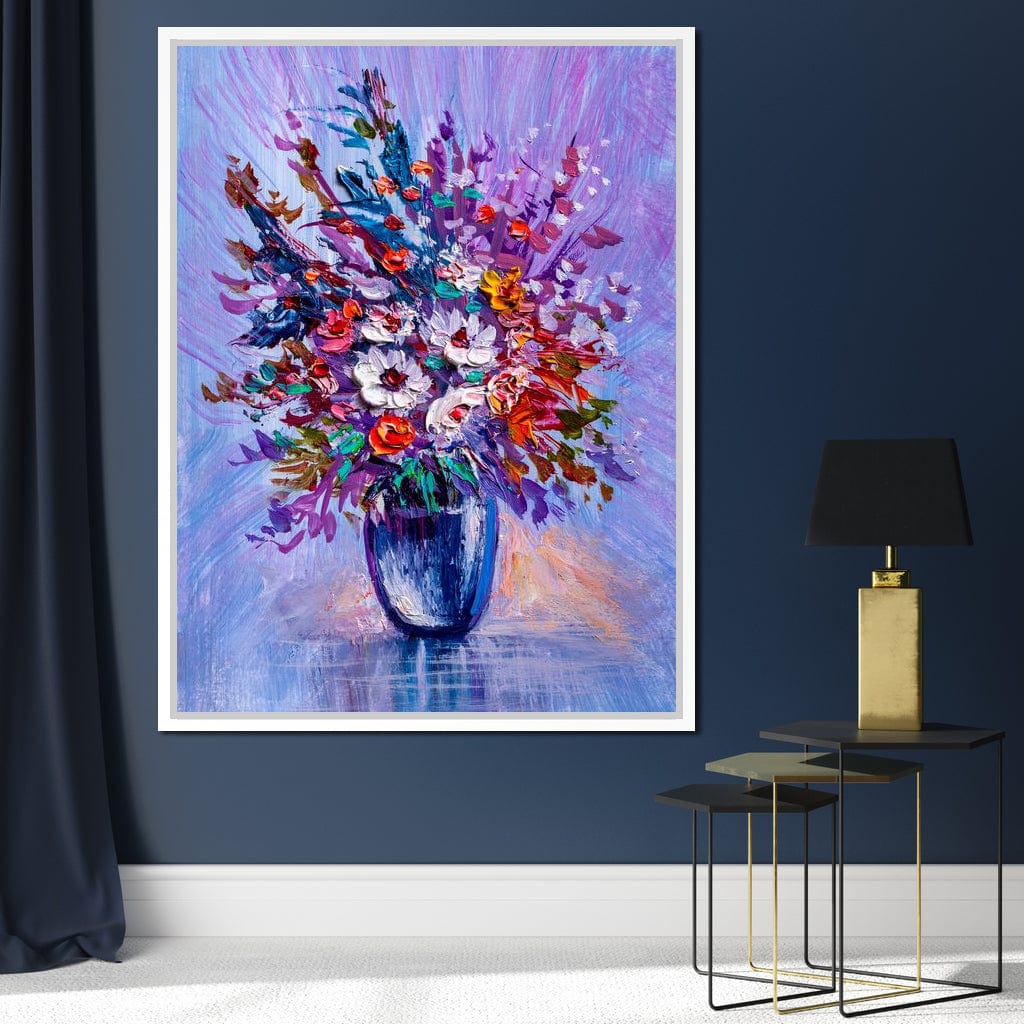 Multicolored Flowers Bouquet Canvas Wall Art