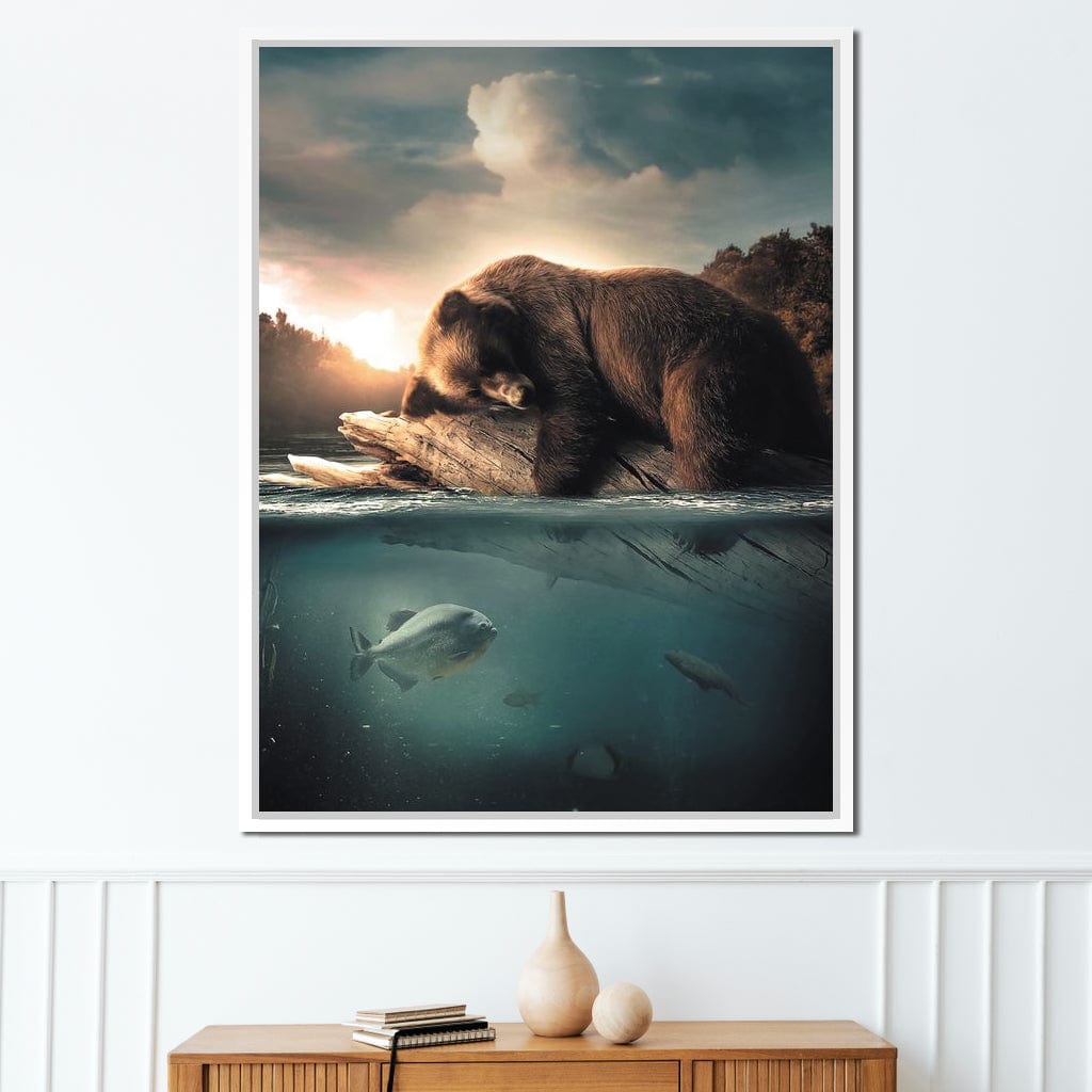 Floating Bear Canvas Wall Art