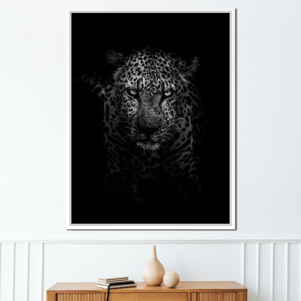 Leopard Black & White Canvas Wall Art
