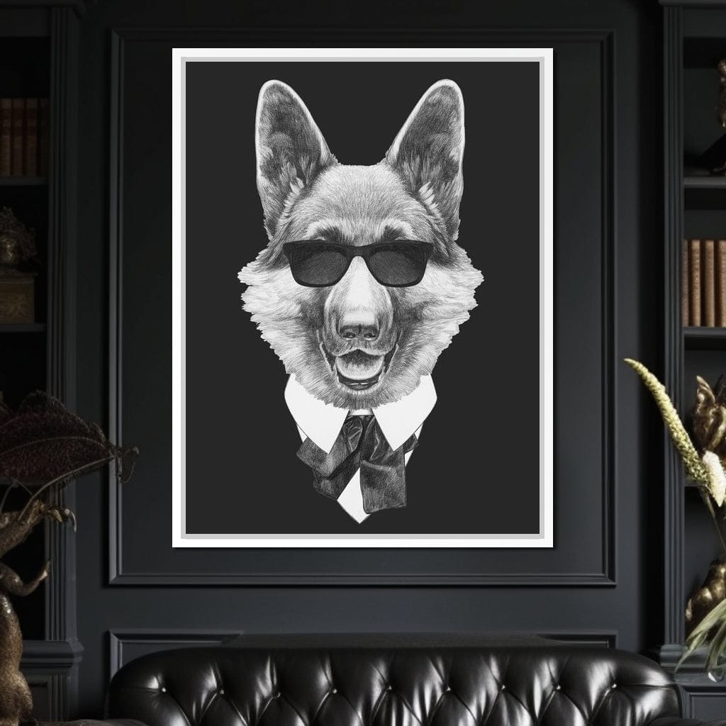 Dressed Up German Shepherd Canvas Wall Art