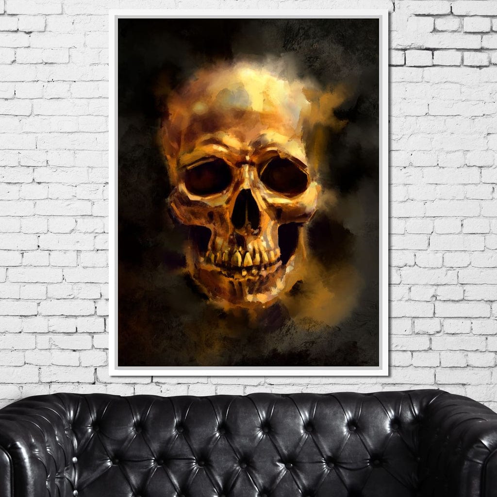 Golden Skull Canvas Wall Art
