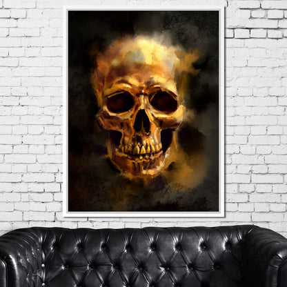 Golden Skull Canvas Wall Art