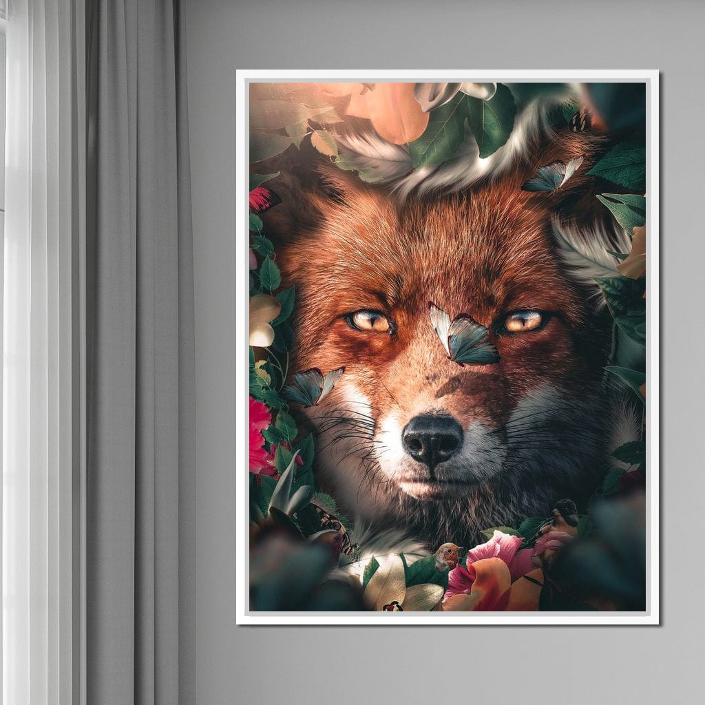 Floral Fox Canvas Wall Art
