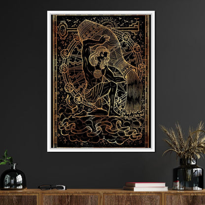 Zodiac sign Aquarius Canvas Wall Art