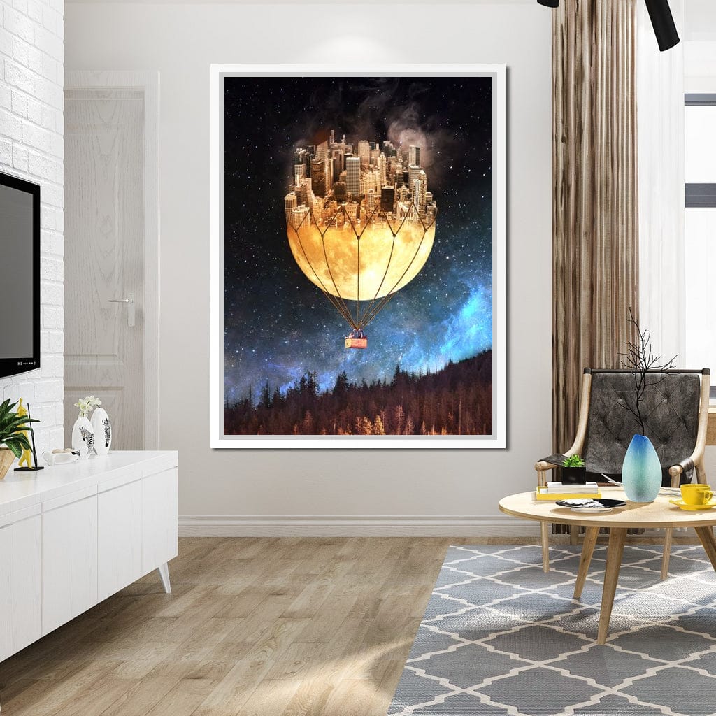 Moon Town Canvas Wall Art