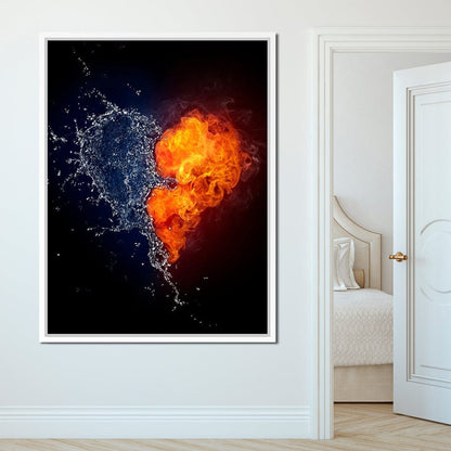 Fire and Water Love Canvas Wall Art