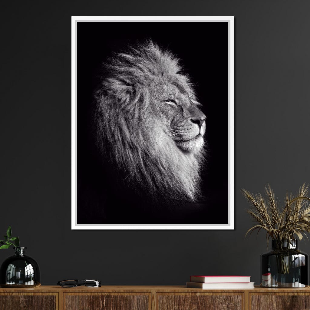 Black and White Lion King Canvas Wall Art
