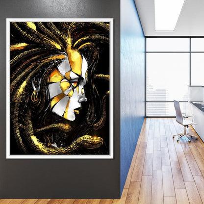 Golden Medusa Canvas Wall Art