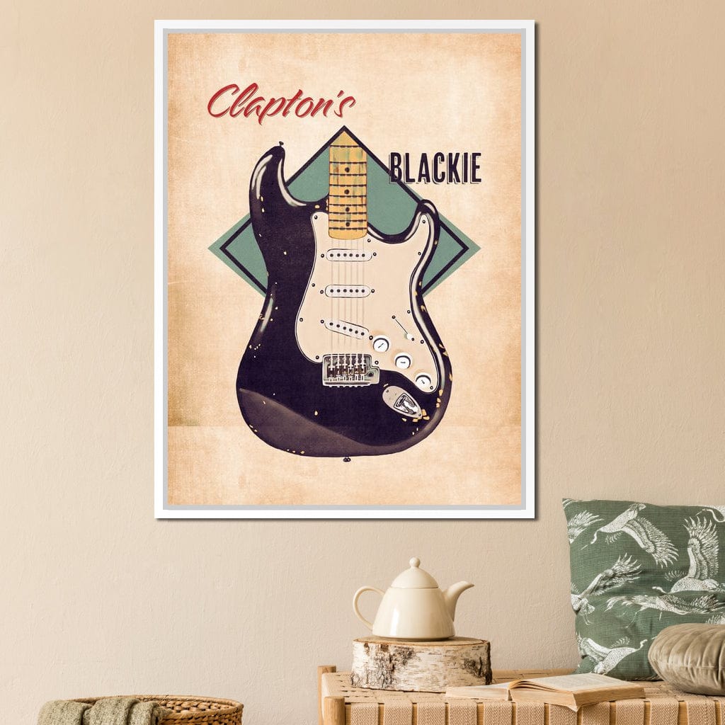 Eric Clapton's Blackie Guitar Retro Canvas Wall Art