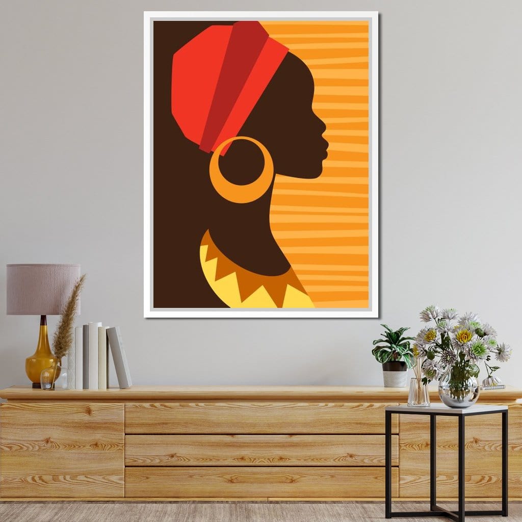 African Woman Profile Canvas Wall Art
