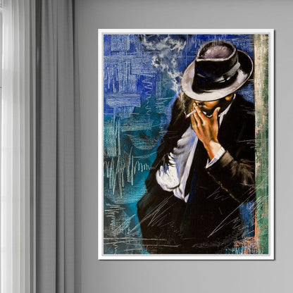 Smoking Man Canvas Wall Art
