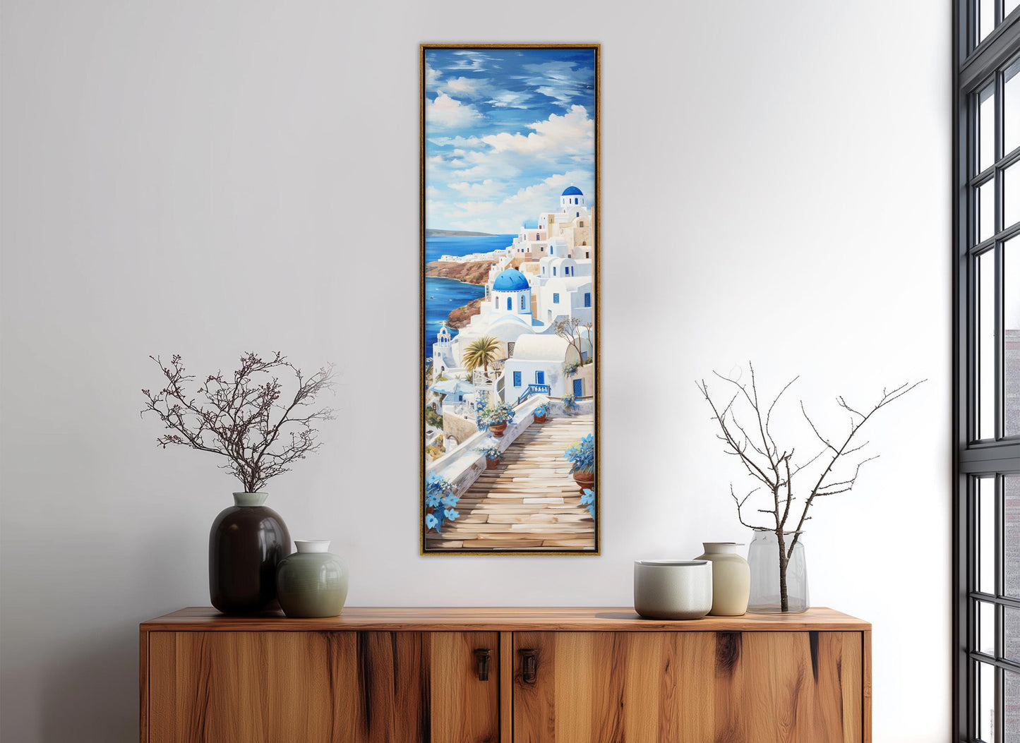 Santorini Canvas Print - Abstract Greece Wall Art | Framed & Ready to Hang