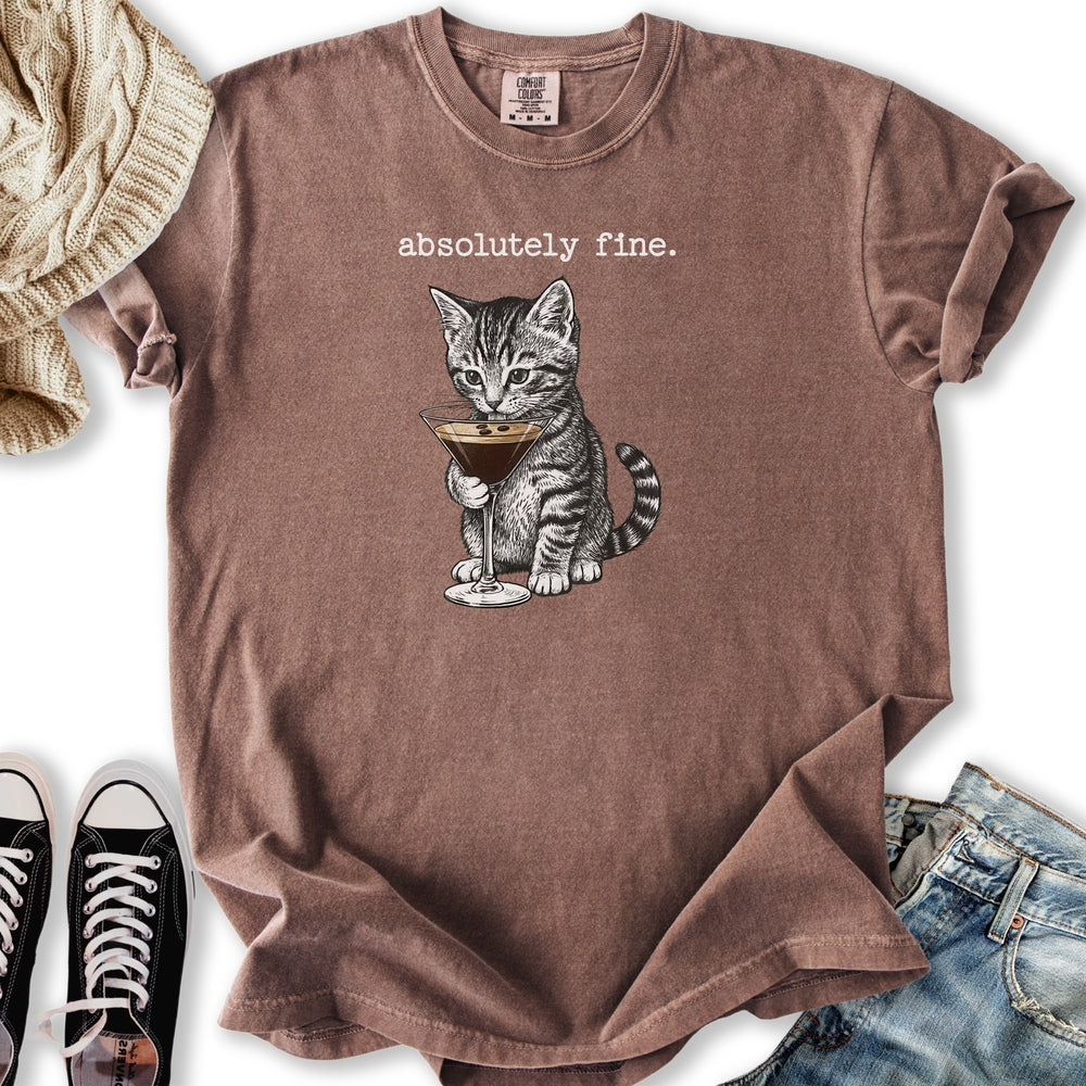Absolutely Fine Martini Cat Relaxed Tee