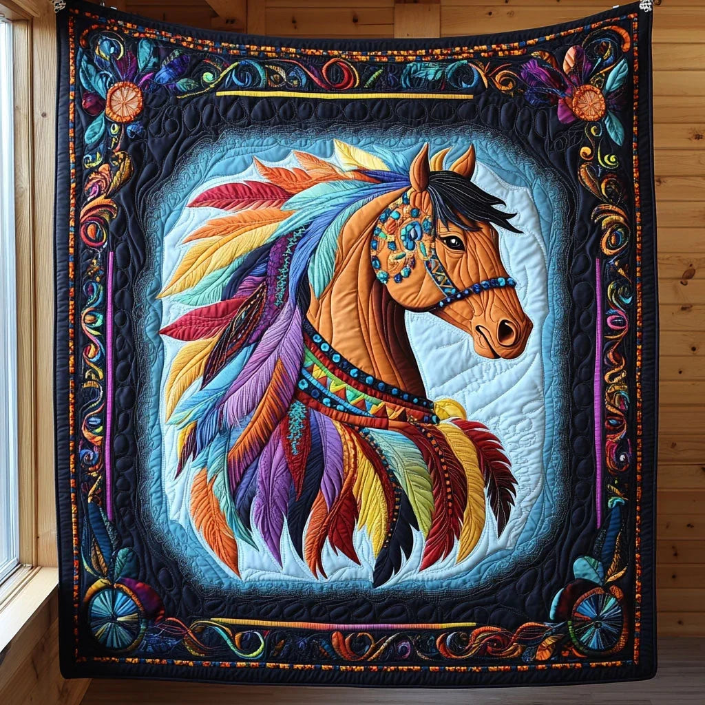 Feather Horse Quilt Blanket