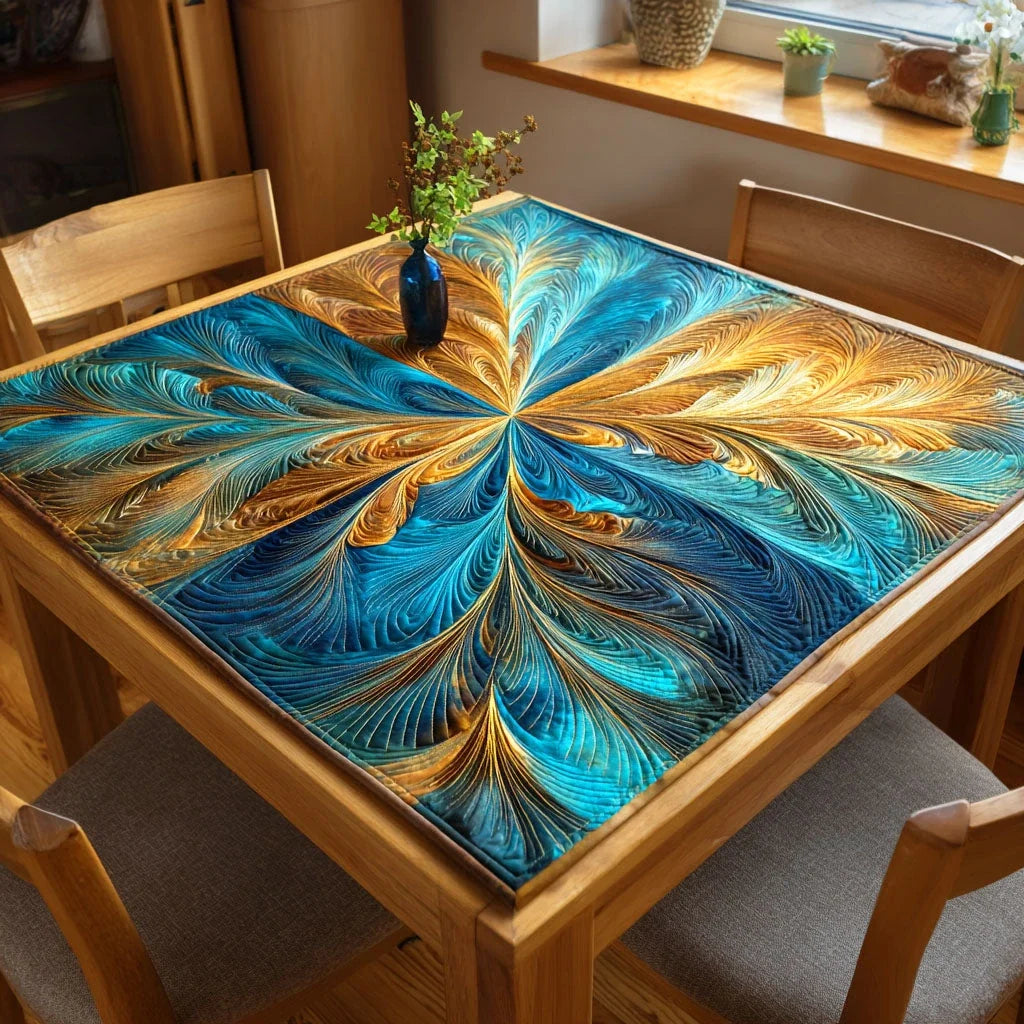 Feather Moon Quilted Table Topper