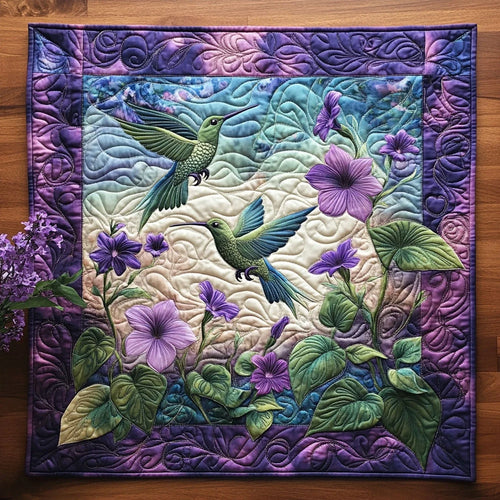Feather Waltz Quilted Table Topper