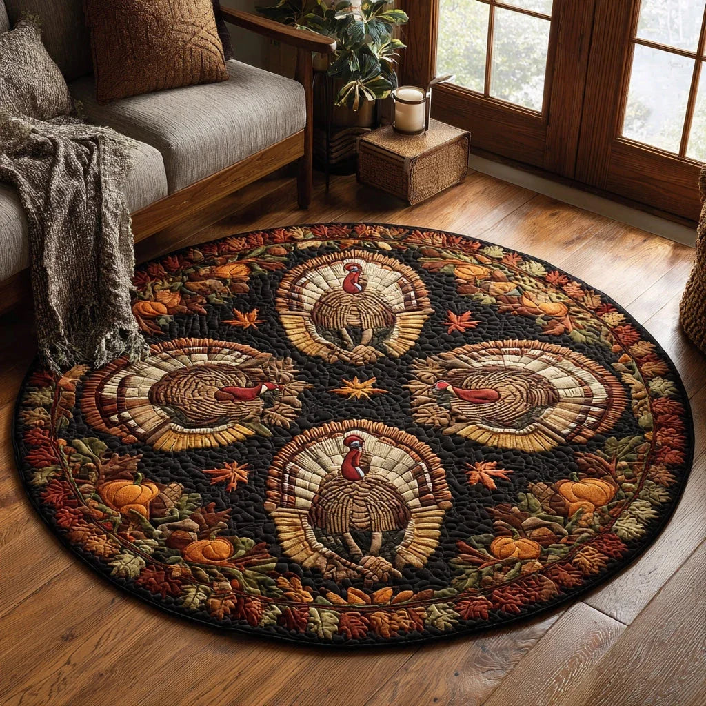 Feathered Glory Quilted Round Mat