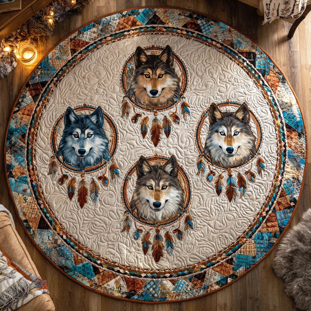 Feathered Pack Quilted Round Mat