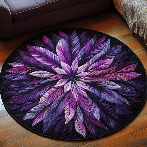 Feathered Twilight Quilted Round Mat