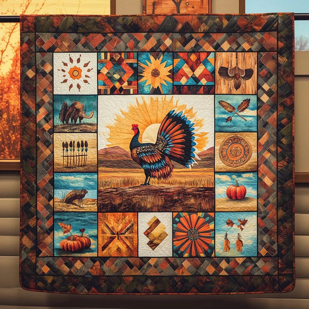 Feathers Of Fall Quilt Blanket
