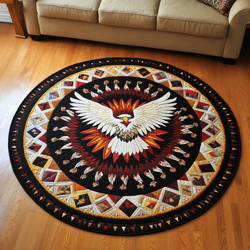 Feathers of Wisdom Quilted Round Mat