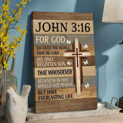 for god so loved the world john 3 16 christian wall art canvas (view 4)