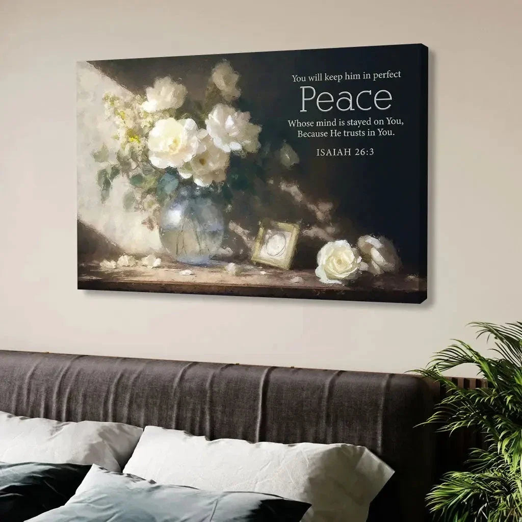 isaiah 26 3 you will keep him in peace wall art canvas (Landscape) (view 3)