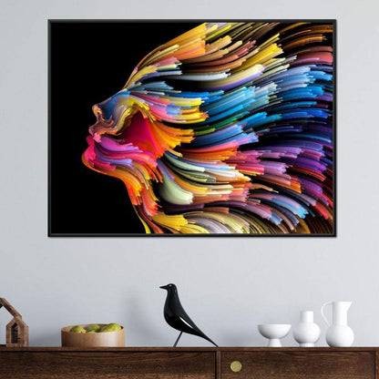 Psychedelic Face Canvas Wall Art
