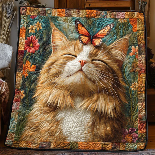 Feline Flutter Watch Quilt Blanket